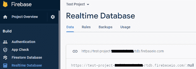 Firebase Realtime Database URL