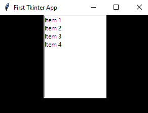 Tkinter listbox widget